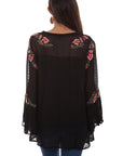 Swiss Dot Tunic W/emb & Ruffle Sleev - HC505