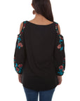 Cold Shoulder L/s Tunic W/emb. - HC508