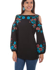 Cold Shoulder L/s Tunic W/emb. - HC508