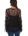2 Pc. Swiss Dot Top W/triple Ruffle - HC512