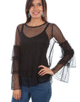 2 Pc. Swiss Dot Top W/triple Ruffle - HC512