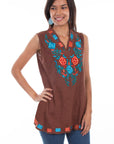 V-neck Tank W/beads - HC532