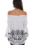 Off Shoulder Emb. Blouse - HC533