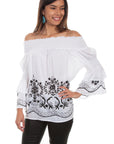 Off Shoulder Emb. Blouse - HC533