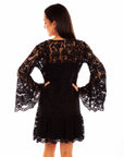 Lace Dress W/flare Sleeves - HC557