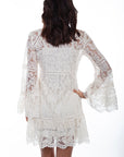 Lace Dress W/flare Sleeves - HC557