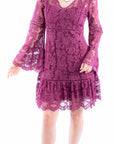 Lace Dress W/flare Sleeves - HC557