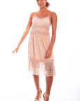 Lined Tiered Lace Dress W/adj. Strap - HC558