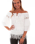 Tiered Lace Blouse W/double Ruff Slv - HC574