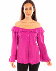 Ruffle Off/on Shoulder Blouse - HC579