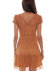 Cap Sleeves Lace Dress - HC581