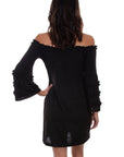Black Dress W/ruffle Detail - HC584