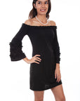 Black Dress W/ruffle Detail - HC584