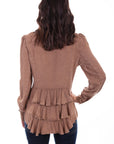 Western Yoke Blouse W/bustle Back - HC587
