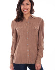 Western Yoke Blouse W/bustle Back - HC587