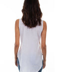 Slvless Split Neck Blouse W/emb. - HC604