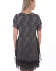 Layered Capsleeve Embellished Dress - HC637