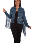 Denim Jacket W/denim Fringe - HC711
