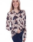 Poly Crepe Blouse W/western Bk Yoke - HC715