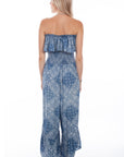 Bandana Print Jumpsuit Ruffle Top - HC744