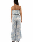 Bandana Print Jumpsuit Ruffle Top - HC744
