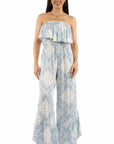 Bandana Print Jumpsuit Ruffle Top - HC744