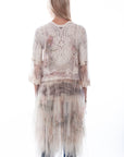 Printed Emb Tulle Layered Duster - HC755