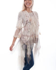 Printed Emb Tulle Layered Duster - HC755