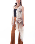 Printed Emb Tulle Layered Duster - HC755