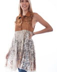 Micro Fiber Vest W/printed Lace - HC759