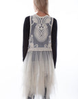 Emb Tulle Layered Duster - HC760