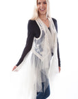 Emb Tulle Layered Duster - HC760