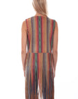 Microfiber Serape Print Fringe Vest - HC764