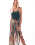 Microfiber Serape Print Skirt W/frin - HC765