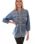 Embroidered Tencel Blouse - HC777