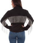 Denim Jacket W/rhinestone Fringe - HC792
