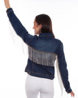 Denim Jacket W/rhinestone Fringe - HC792