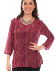 V-neck Pull Over Blouse - HC802