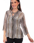 Pull Over Tie Neck Blouse W/tassle - HC807