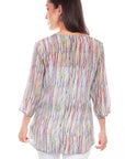 Pullover V-neck Print Blouse - HC818