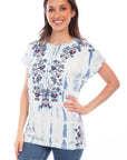 Emb. Birds & Bleach Treatment Blouse - HC820