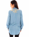 Tencel Blouse W/emb. & Piping - HC847