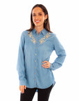 Tencel Blouse W/emb. & Piping - HC847