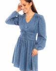 Peplum Style Dress W/lace Up - HC852