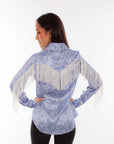 Mini Floral Print Blouse W/fringe - HC865