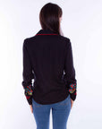 Floral Emb. Top W/red Piping - HC868