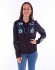 Flral Emb. Top With Smile Pocket Emb - HC870