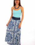 Wrap Skirt W/denim Waist Band Tie - HC872