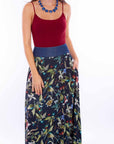 Wrap Skirt W/denim Waist Band Tie - HC873