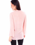 Pullover V Neck Emb. L/s Blouse - HC878
